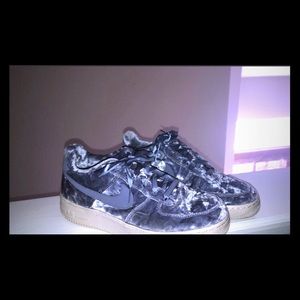 Baby blue swayed air force 1s